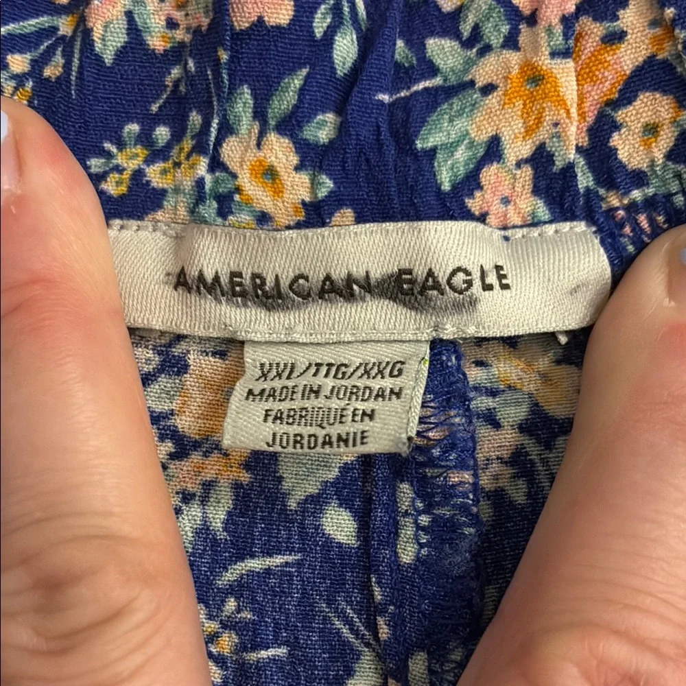 American Eagle Outfitters Blue and Yellow High Waist Floral Shorts 2XL XXL - Picture 2 of 4